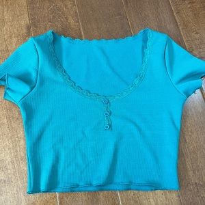 Blue Crop Top